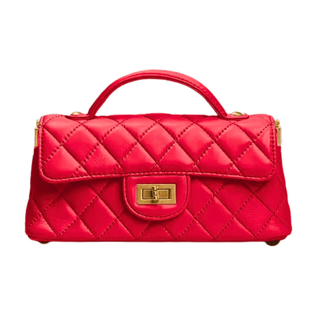 Klassische Henkeltasche in Kroko-Optik