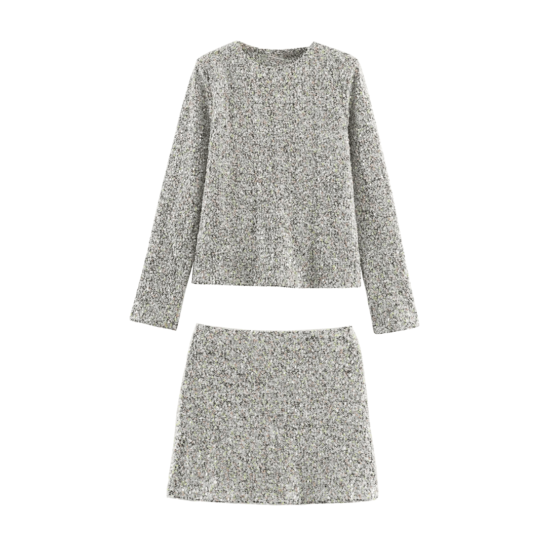 Funkelndes Tweed-Set