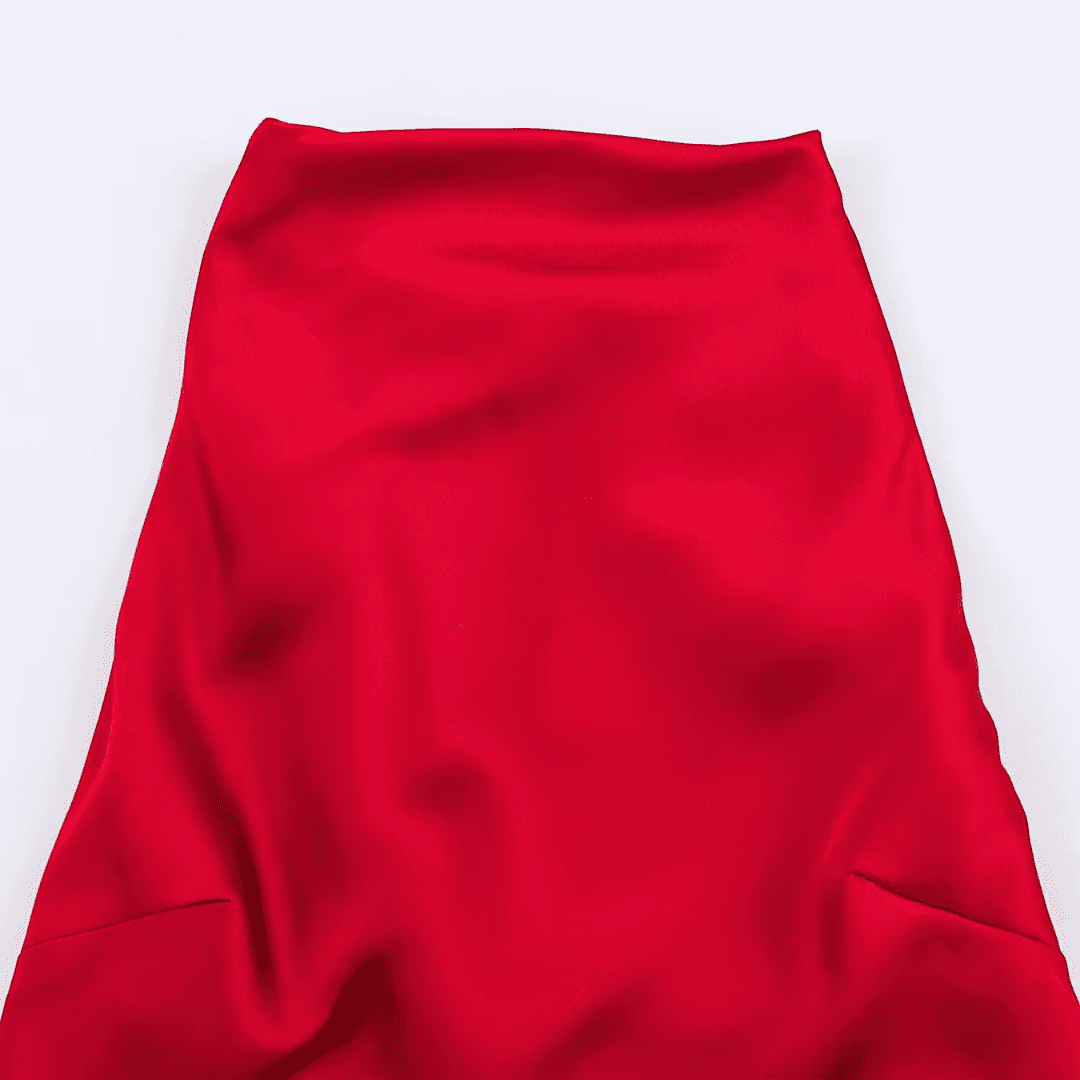Red Satin Drape Maxi Dress
