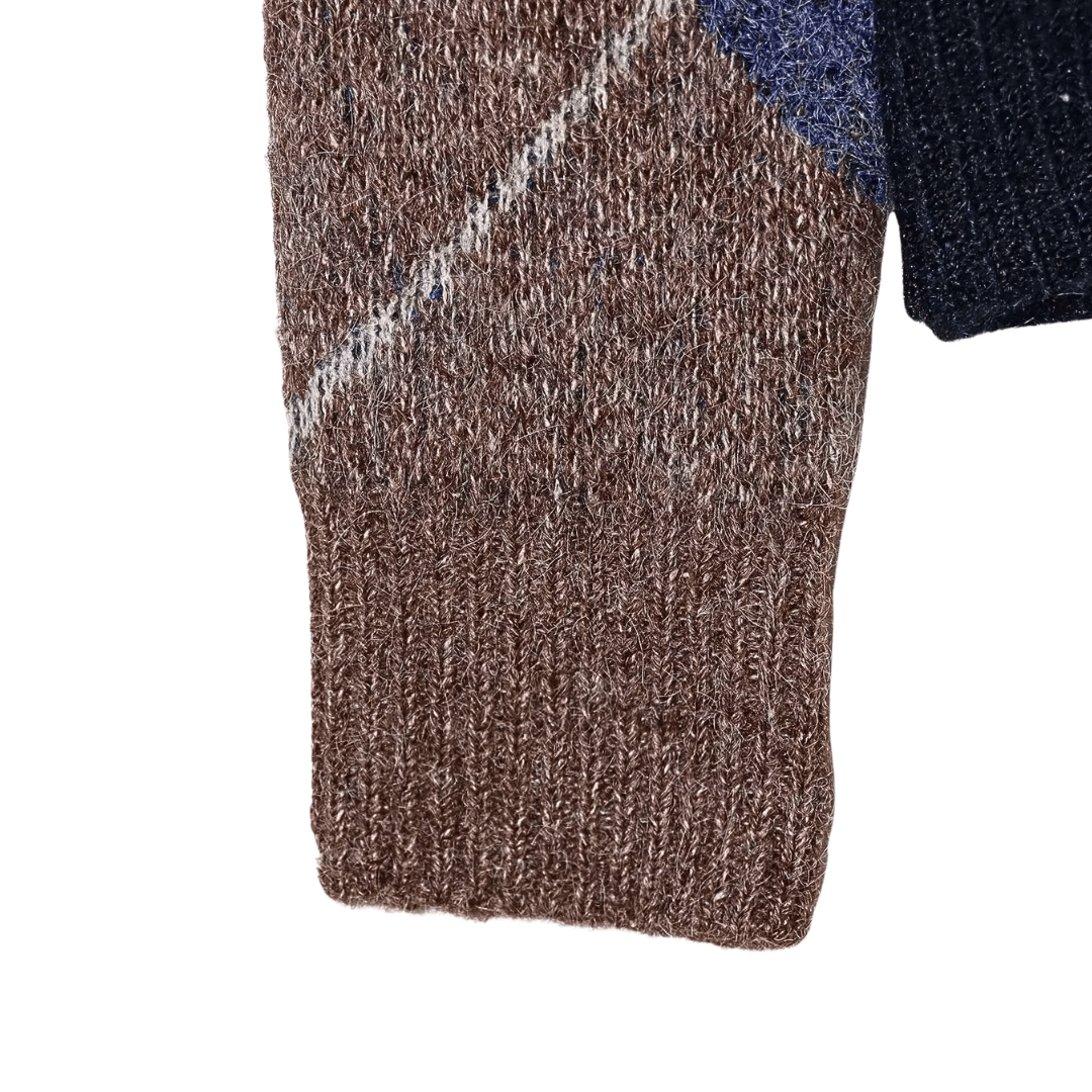 Fuzzy Argyle Sweater – Vintage Diamond Knit Pullover