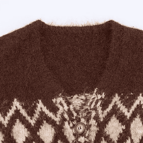 Jacquard Knit Cardigan Set