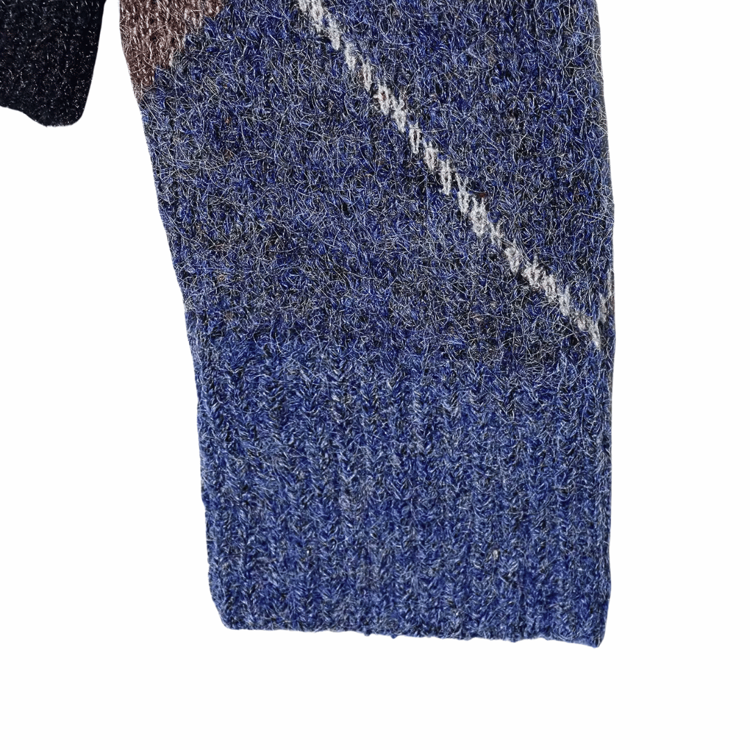 Fuzzy Argyle Sweater – Vintage Diamond Knit Pullover