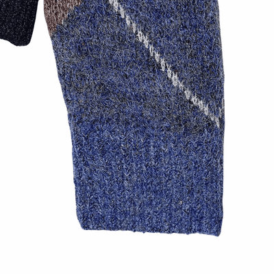 Fuzzy Argyle Sweater – Vintage Diamond Knit Pullover