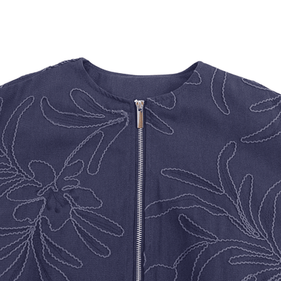 Embroidered Floral Bomber Jacket