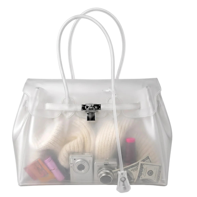 Jelly Birkin Bag – Transparent Clear Beach Tote Waterproof Handbag