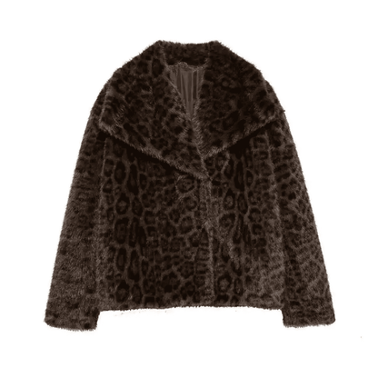 Jacke aus Kunstpelz mit Leopardenmuster