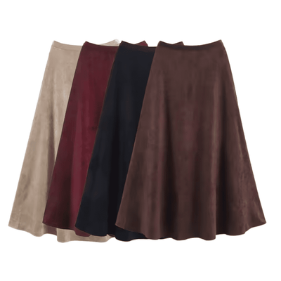 Faux Suede Mini A-Line Skirt