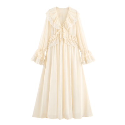 Romantic Ruffle Lace Maxi Dress