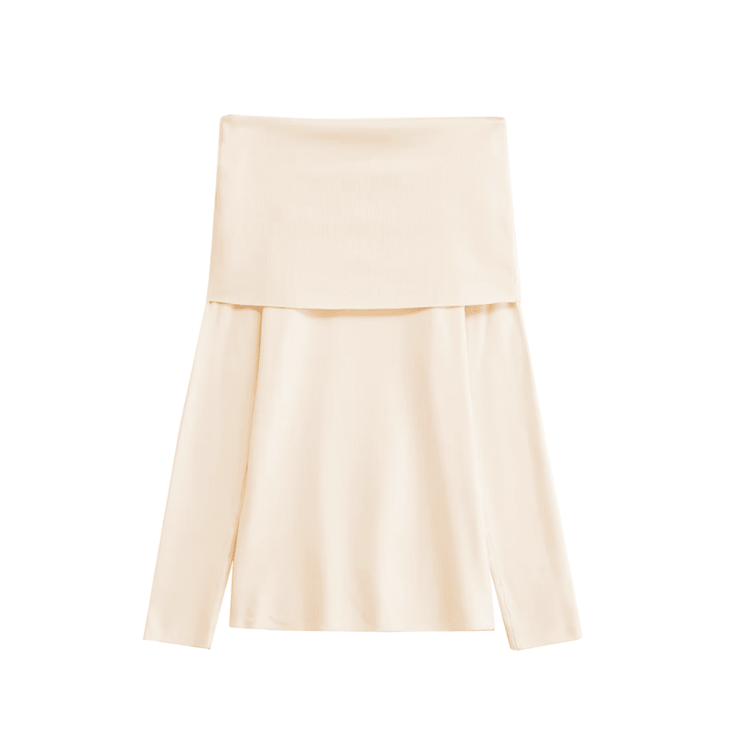 Off-Shoulder Ribbed Knit Top