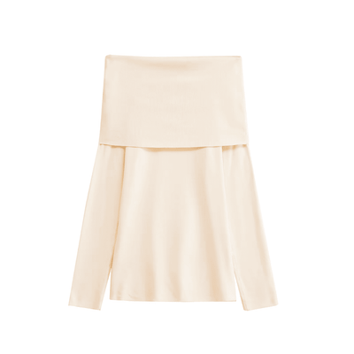 Off-Shoulder Ribbed Knit Top