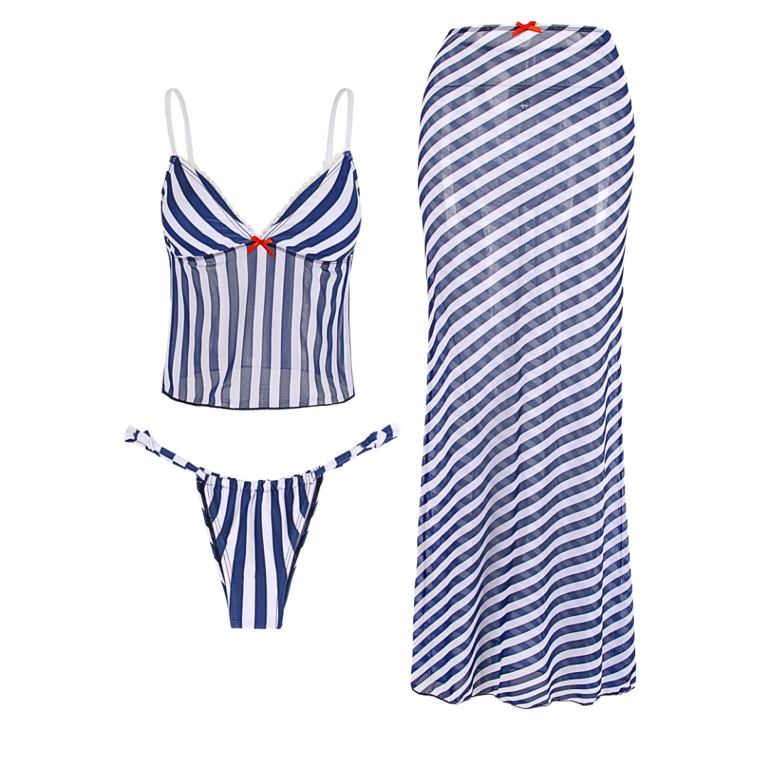 Nautical Striped 3-Piece Mesh Set