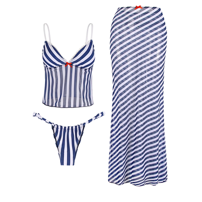 Nautical Striped 3-Piece Mesh Set