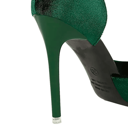 Crystal Buckle Velvet Pumps