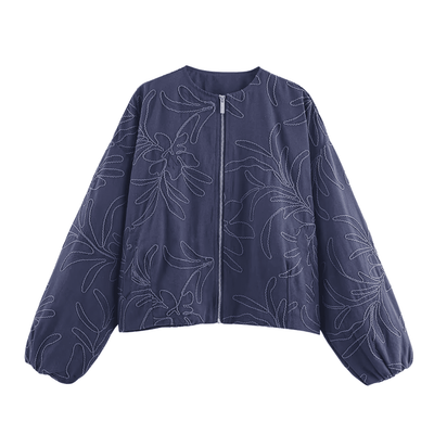 Embroidered Floral Bomber Jacket