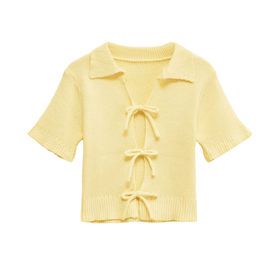 Ribbed Bow Front Top