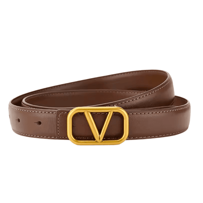 Classic Leather V-Buckle Belt