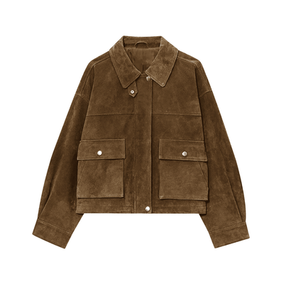 Faux Suede Biker Jacket