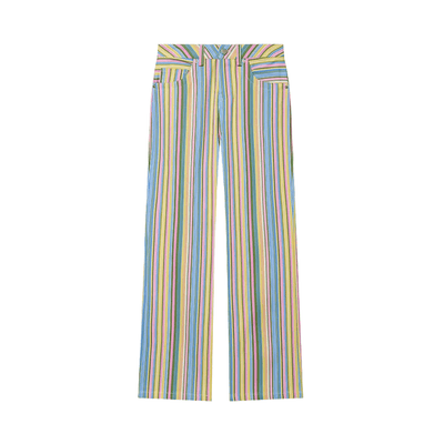 Striped Denim Low-Waist Jeans