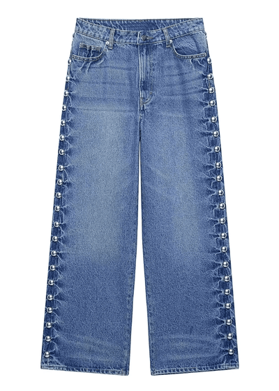 Studded Wide Leg Jeans