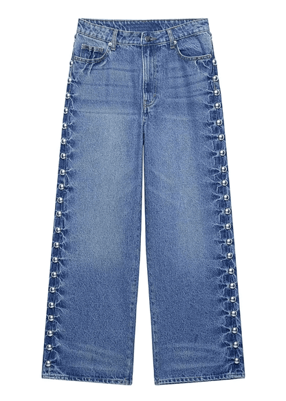 Studded Wide Leg Jeans