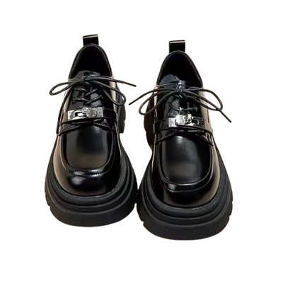 Chunky Metal Lock Loafers