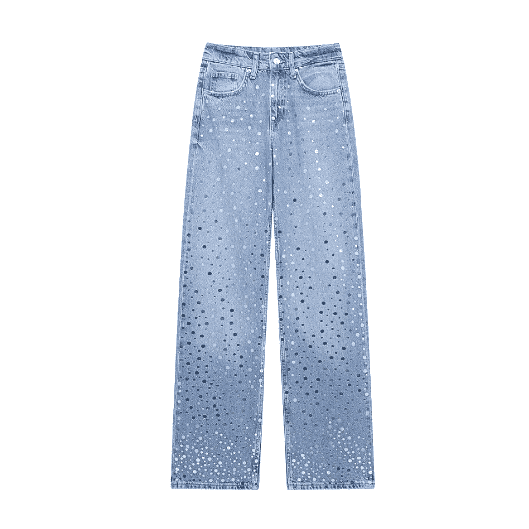 Starlight Crystal Wide-Leg Jeans