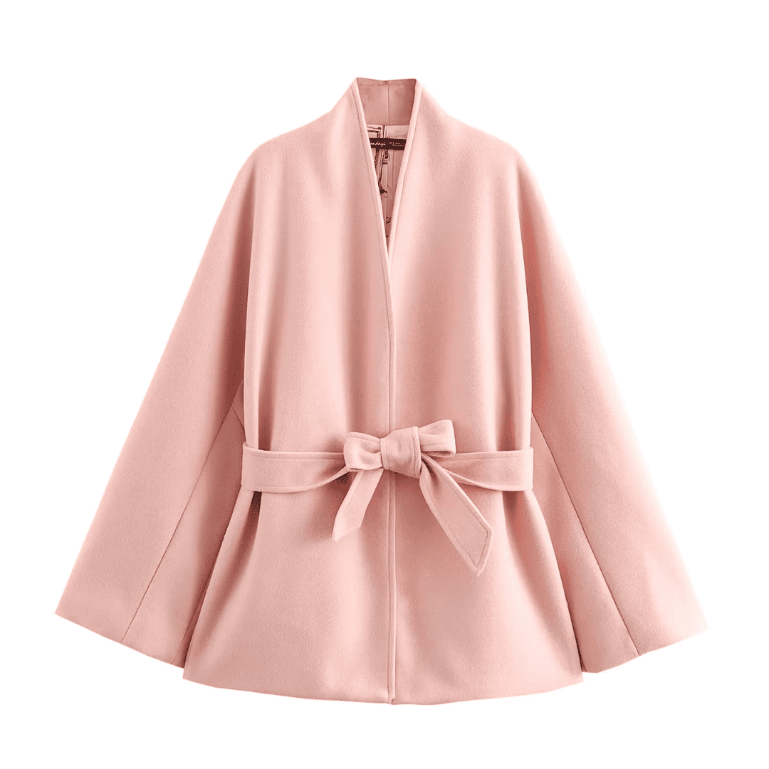 Elegant Pink Wool Cape