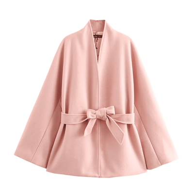 Elegant Pink Wool Cape