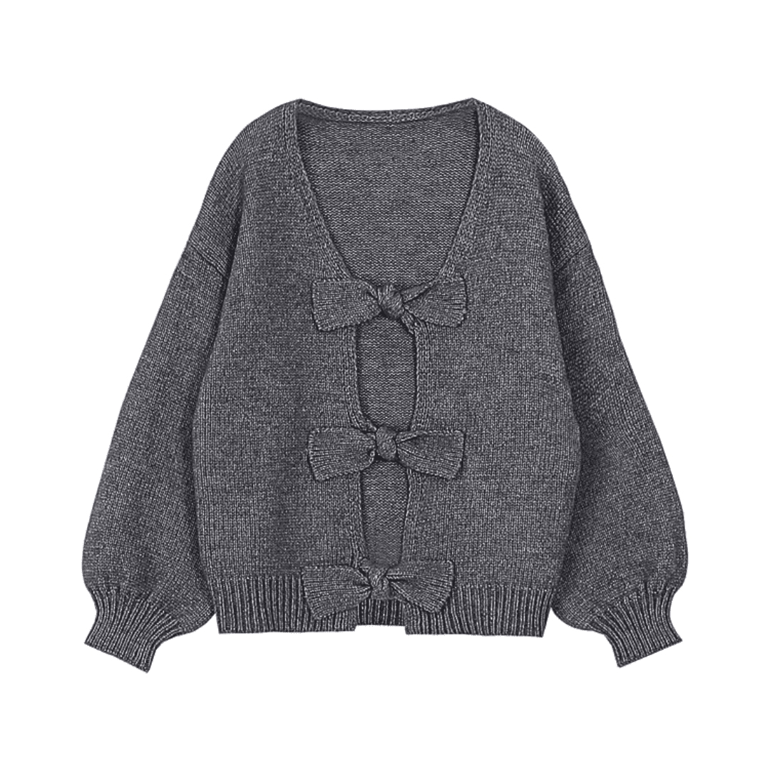 Bow Detail Knitted Oversize Sweater