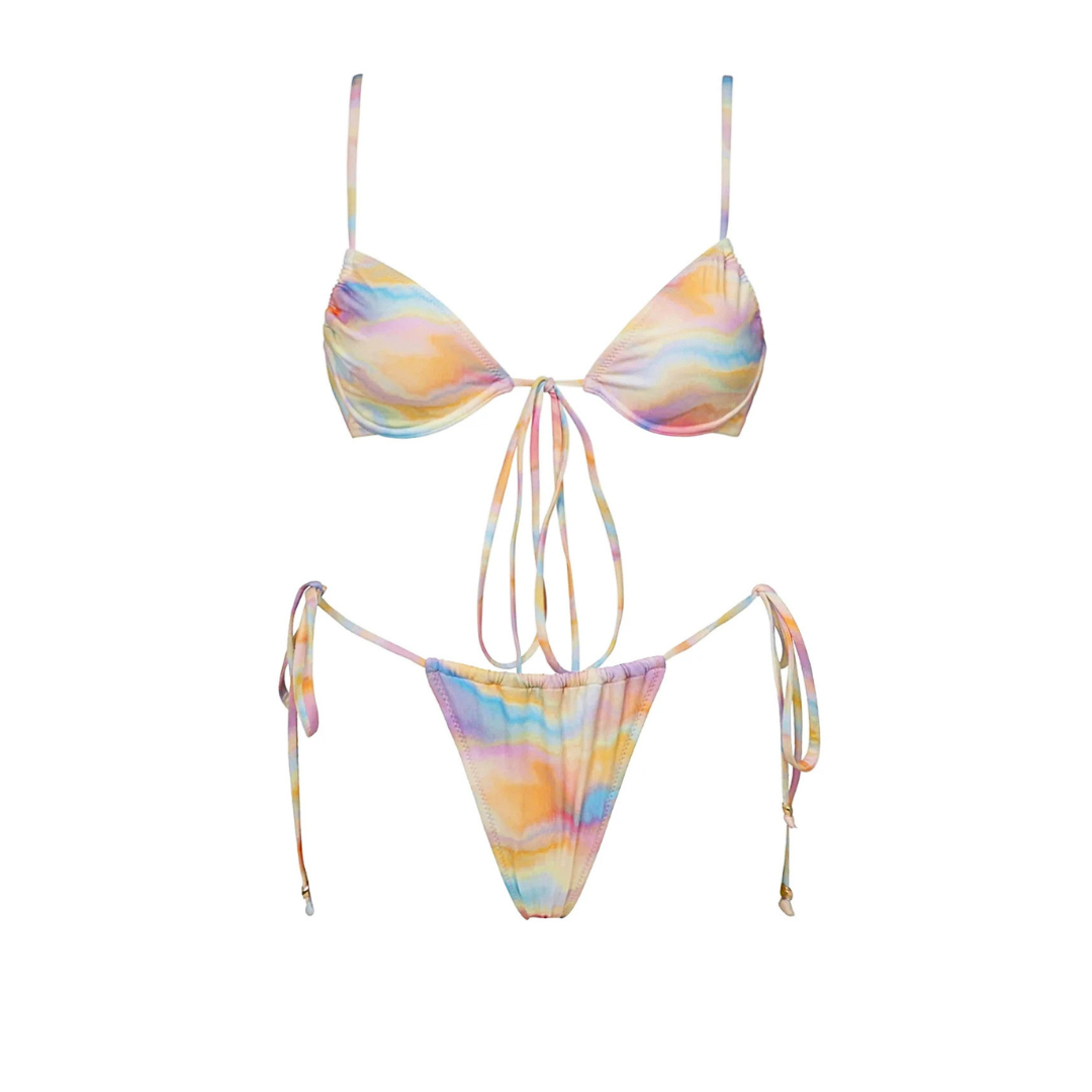 Rainbow Cloud Three-Piece Bikini Set