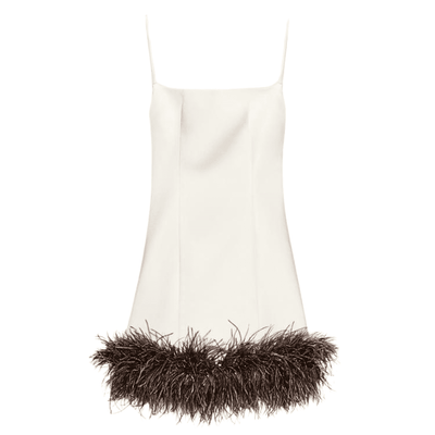 White Satin Feather Dress