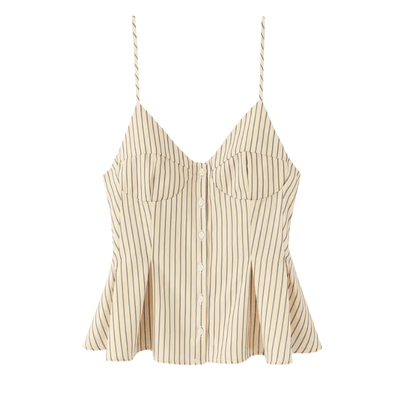 Striped Peplum Camisole Top