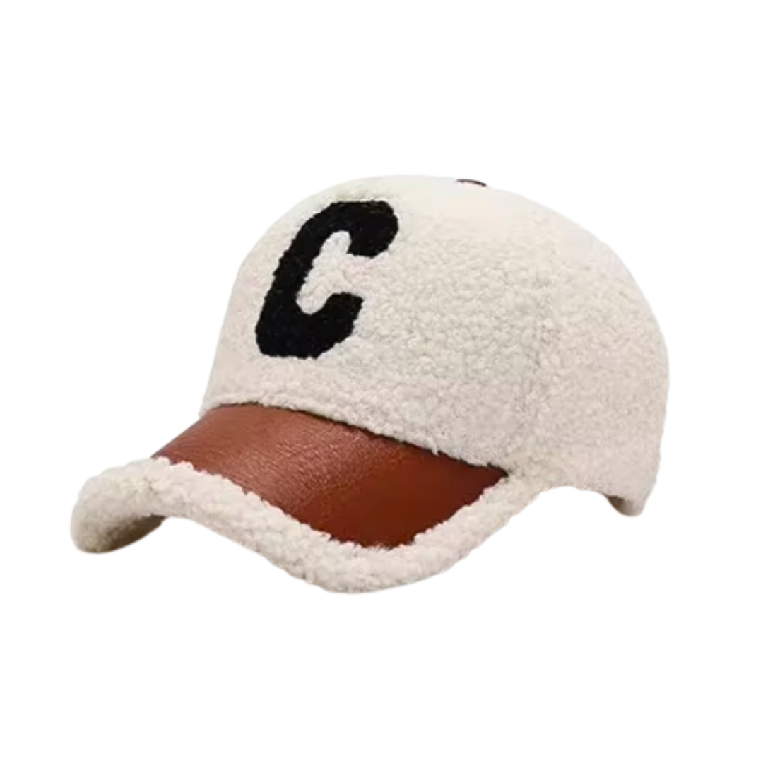 Teddy Fleece Letter Cap