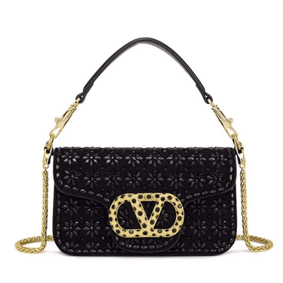 Embellished Floral Leather Handbag