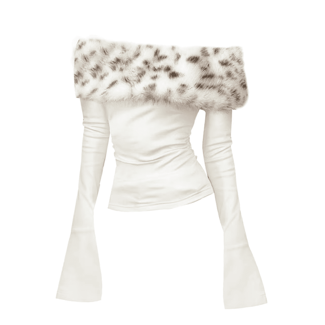 Faux Fur Off-Shoulder Top