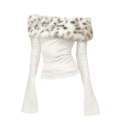 Faux Fur Off-Shoulder Top