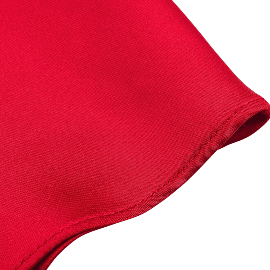 Red Satin Drape Maxi Dress