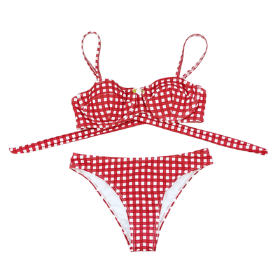 Gingham 3-Piece Swimsuit Set