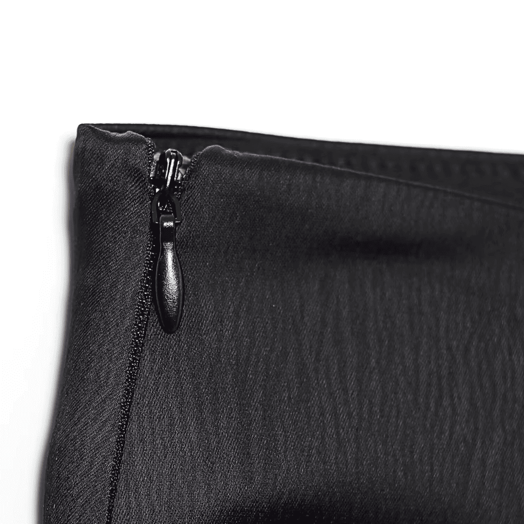 Black Satin Lace Skirt