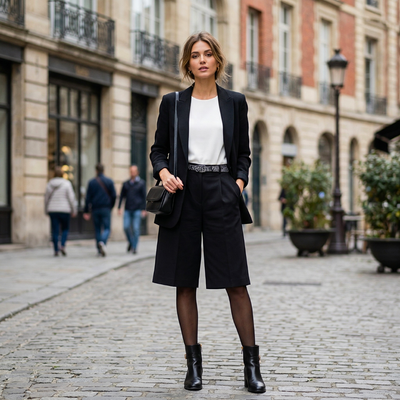 High-Waisted Cargo-Shorts mit Gürtel