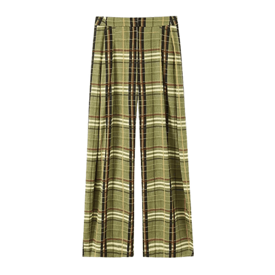 Elegant High Waist Karo Trousers