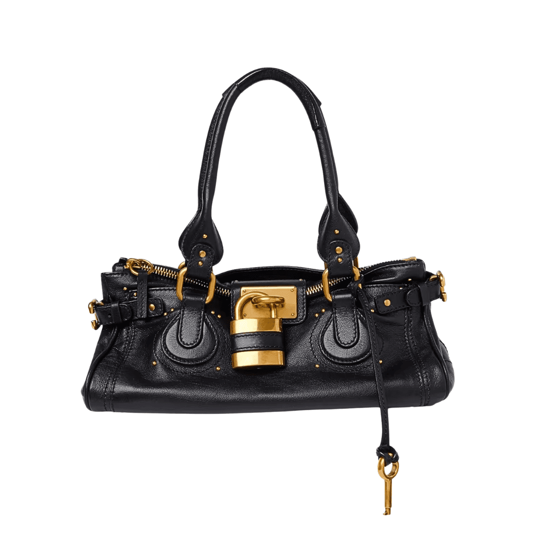 Luxe Black Padlock Satchel