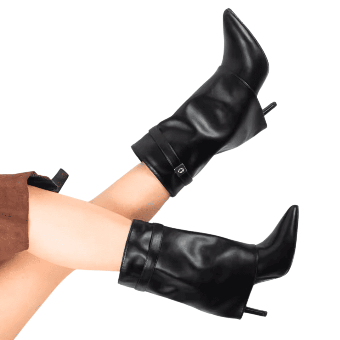 Slouchy Pointed Toe Kitten Boots