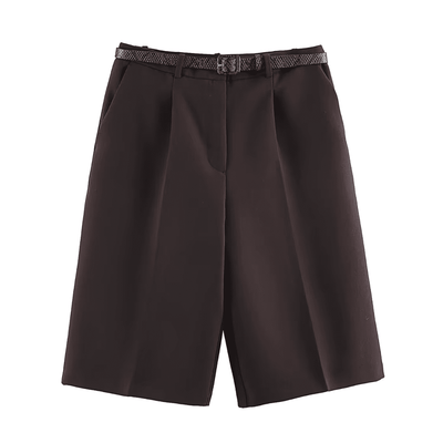 High-Waisted Cargo-Shorts mit Gürtel