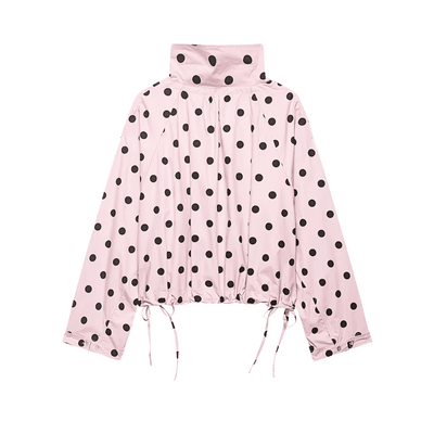 Gepunktete kurze leichte Jacke