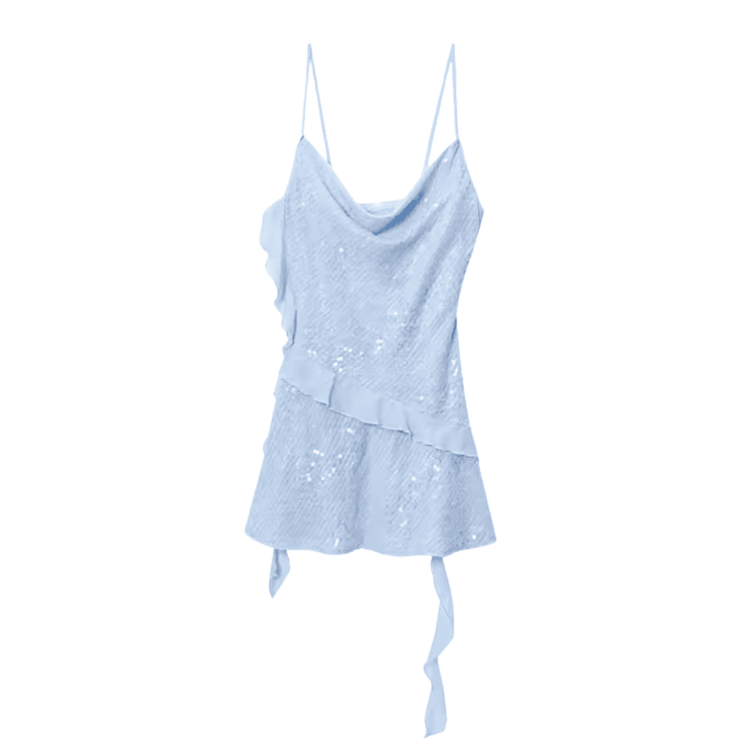 Sequin Ruffle Mini Dress