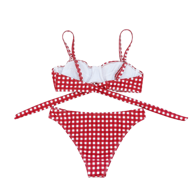 Gingham 3-Piece Swimsuit Set