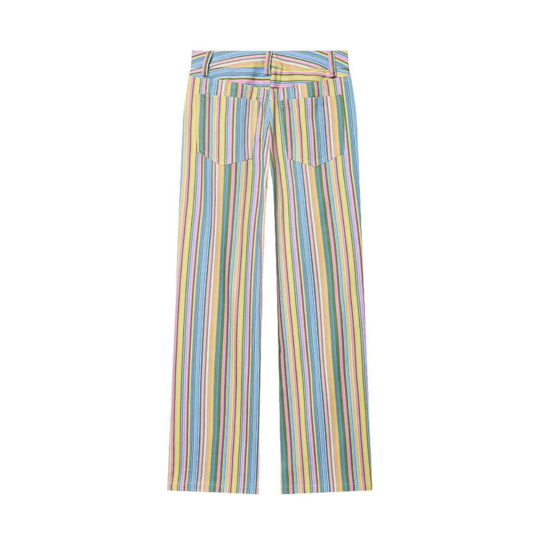 Striped Denim Low-Waist Jeans