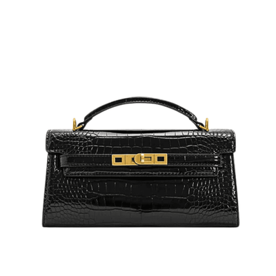 Croco Embossed Shoulder Bag