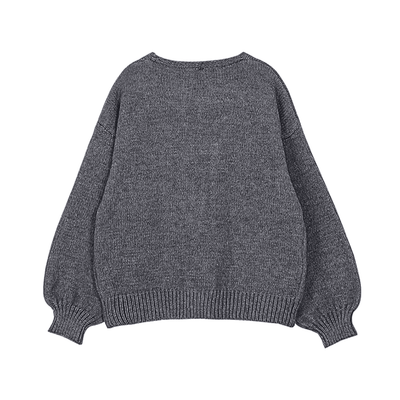 Bow Detail Knitted Oversize Sweater